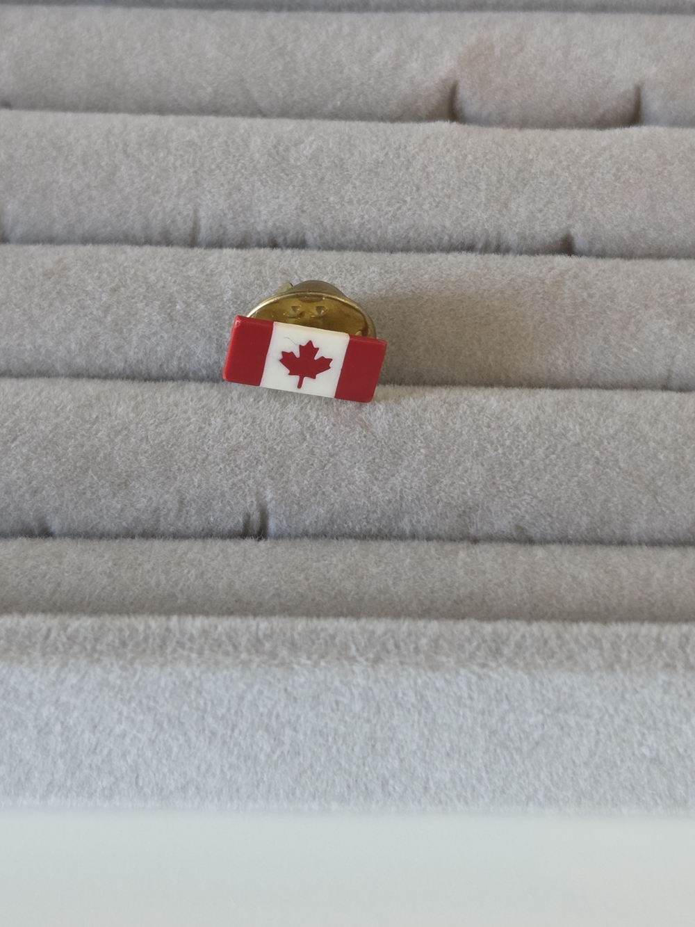 Canadian Flag Enamel Lapel Pin - Red and White
